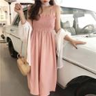 Wide-strap Smocked A-line Sundress