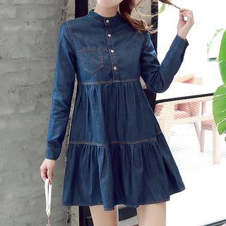 Long-sleeve Denim Minidress