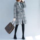 Plaid Buttoned Coat As Shown In Figure - One Size