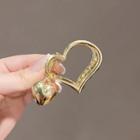 Heart Alloy Hair Clip Gold - One Size