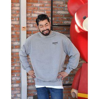 Alignment Letter Pigment-washed Oversized Sweatshirt