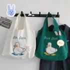 Duck Embroidered Tote Bag