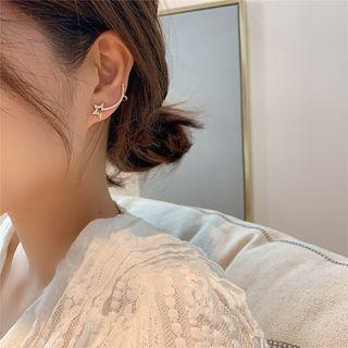 Non-matching Alloy Star Earring 1 Pair - 925 Silver - One Size
