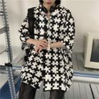 Short-sleeve Pattern Loose-fit Shirt