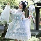 Long-sleeve A-line Dress / Arm Sleeve / Set