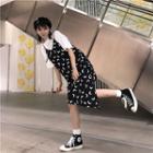 Moon Print Spaghetti Strap Dress