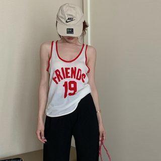 Lettering Tank Top As Figure - One Size