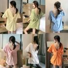 Elbow-sleeve Cross-back Knotted T-shirt