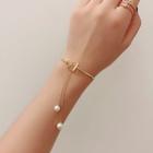 Faux-pearl Bangle Gold - One Size