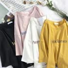 Lettering Printed Drawcord Loose-fit Short-sleevetop