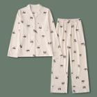 Couple Matching Set: Panda Print Top + Pants