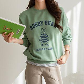 Letter Bear-illustrated Sweatshirt