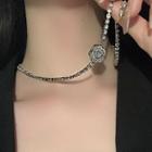 Cz Flower Necklace Silver - One Size
