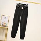 High-waist Woolen Drawstring Pants