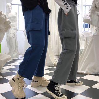 Couple Matching Cropped Wide-leg Cargo Pants