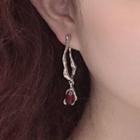 Gemstone Alloy Dangle Earring 1 Pair - Silver - One Size