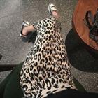 Leopard Straight-fit Knit Skirt / A-line Skirt