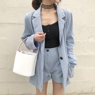 Plain Blazer / High Waist Shorts