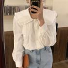 Peter Pan Lace Trim Blouse White - One Size