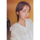Lace-collar Tie-neck Crepe Blouse