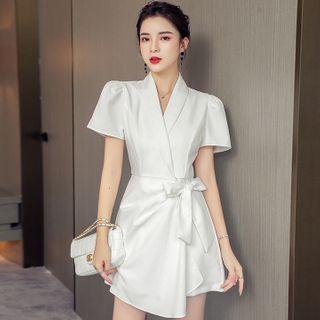Short-sleeve Open-collar Wide-leg Playsuit