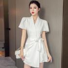 Short-sleeve Open-collar Wide-leg Playsuit
