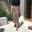 Leopard Long H-line Skirt