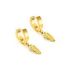 Fashion Personalized Plated Gold Leaf 316l Stainless Steel Stud Earrings Golden - One Size