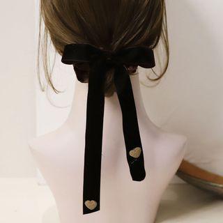 Velvet Heart Hair Tie Dark Brown - One Size