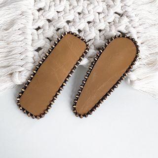 Rhinestone Faux Leather Hair Clip