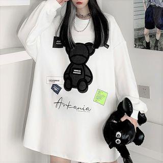 Bear Print Oversized Sweatshirt