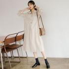 Plus Size Half-placket Dual-pocket Shirtdress