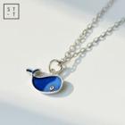 925 Sterling Silver Whale Pendant Necklace Silver - One Size