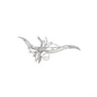 Elegant Temperament Geometric Branch Freshwater Pearl Brooch With Cubic Zirconia Silver - One Size