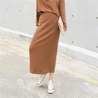 Band-waist Long H-line Skirt