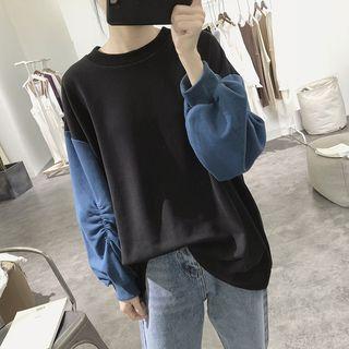 Ruched Two-tone Pullover