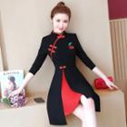 3/4-sleeve Traditional Chinese A-line Dress