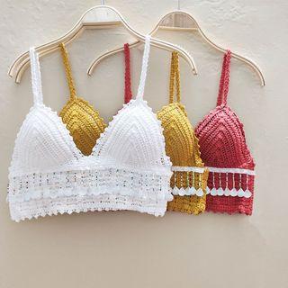 Knitted Crop Padded Camisole Top