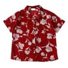 Short-sleeve Chiffon Floral Print Shirt