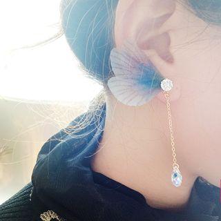Jeweled Wing Drop Earrings