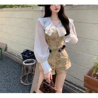 Ruffle Blouse / Floral Camisole Top / Shorts