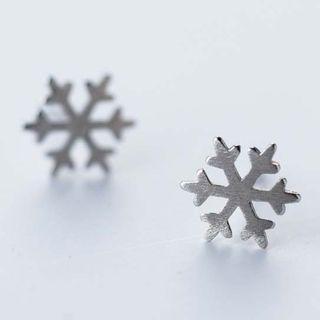 S925 Silver Snowflake Stud Earrings