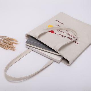 Lettering Tote Bag Beige - One Size