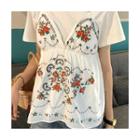 Floral Print Camisole Top White - One Size