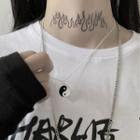 Tai Chi Symbol Necklace Black & White - One Size
