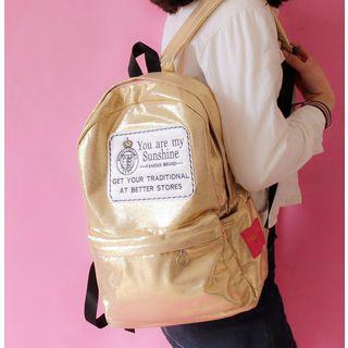 Applique Glitter Canvas Backpack