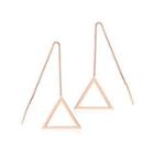 Simple And Fashion Plated Rose Gold 316l Stainless Steel Geometric Hollow Triangle Tassel Earrings Rose Gold - One Size