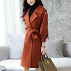 Double-breast Embroidery Lapel Coat