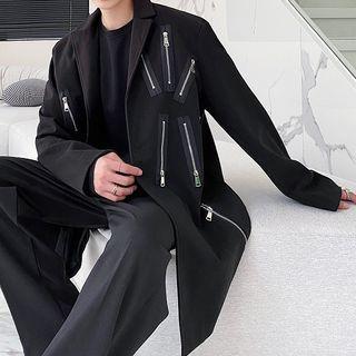Zip Detail Woolen Jacket