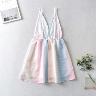 Spaghetti Strap Gradient Mini A-line Dress